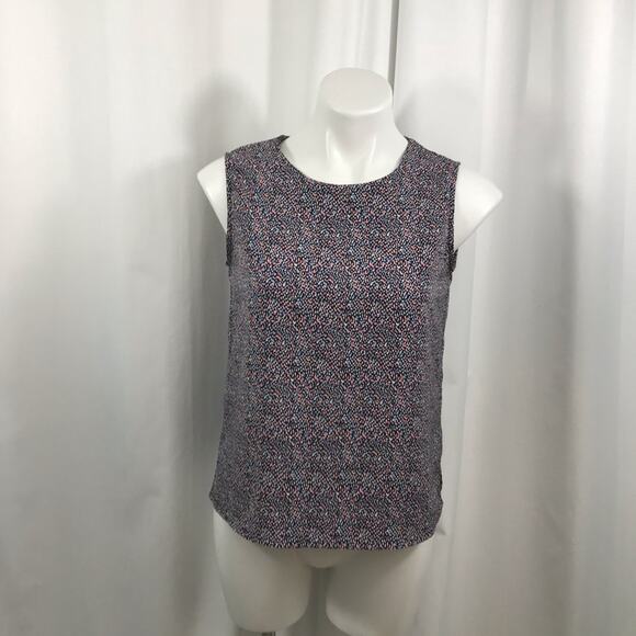 50% OFF Notations Blouse Sleeveless Dots Multicolored Top - Picture 1 of 5